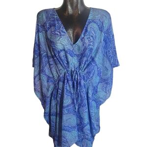 Jessica Blue Paisley Swim Coverup.